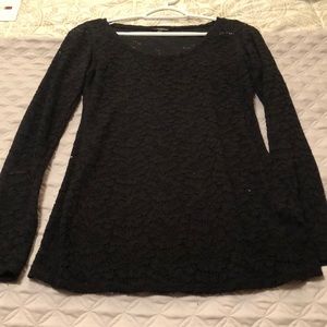 Black lace long sleeve top